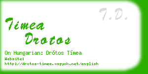 timea drotos business card